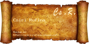 Csiri Rufina névjegykártya